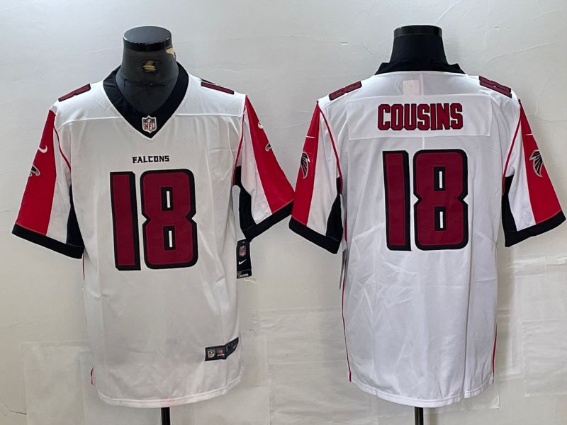Men Atlanta Falcons 18 Cousins White Second generation 2024 Nike Limited NFL Jersey